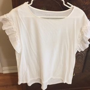 White Lace Sleeve T-Shirt